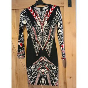 Bisou Bisou Dress Size 6 Black Red Tribal Corpgoth Vamp Knee Length
